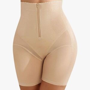 High-Waisted Beige Shapewear Shorts